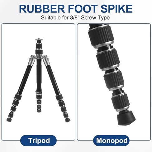PATIKIL Rubber Foot Spike, Universal Anti-Slip M8 Thread Rubber Tripod Foot Spikes for Monopod Legs Pad Replacement Parts Designed on Smooth Uneven Surface (30x25mm) in Saudi Arabia