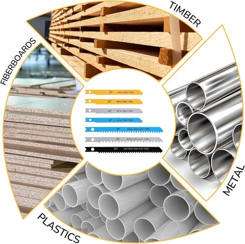 14 PCS U-Shank Jig Saw Blade Set, Jigsaw Blades for Wood Plastic Metal Cutting Fit Vast Majority U Shank Jigsaws Jigsaw Blades Set Includes 6T 8T 10T 14T 18T 24T 32T with Storage Case in Saudi Arabia