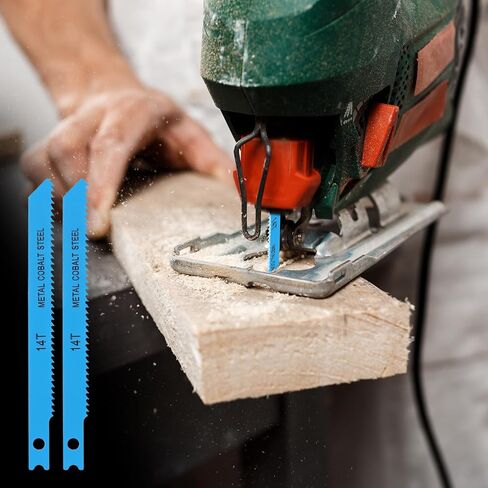 14 PCS U-Shank Jig Saw Blade Set, Jigsaw Blades for Wood Plastic Metal Cutting Fit Vast Majority U Shank Jigsaws Jigsaw Blades Set Includes 6T 8T 10T 14T 18T 24T 32T with Storage Case in Saudi Arabia