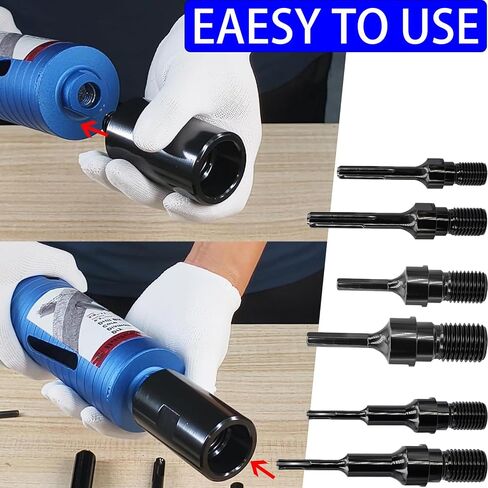 Converter for Concrete Core Bit Set, 1 Pcs 1-1/4"-7 UNC Male Thread to SDS Plus Core Drill Bit Adapter, 1 Pcs 5/8"-11 Male Thread to SDS Plus Arbor Core Drill Bit Adapter in Saudi Arabia