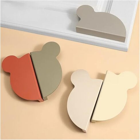 Round Bear Head Furniture Handles Concise Style Aluminium Alloy Color Handles for Cabinets(Yellow) in Saudi Arabia