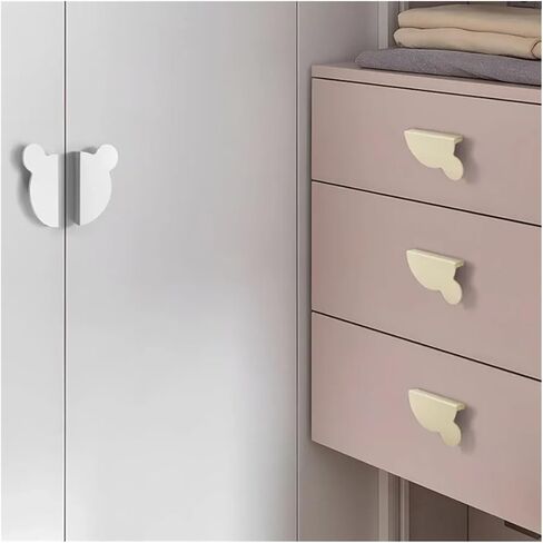 Round Bear Head Furniture Handles Concise Style Aluminium Alloy Color Handles for Cabinets(Yellow) in Saudi Arabia