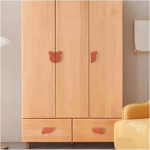 Round Bear Head Furniture Handles Concise Style Aluminium Alloy Color Handles for Cabinets(Yellow) in Saudi Arabia
