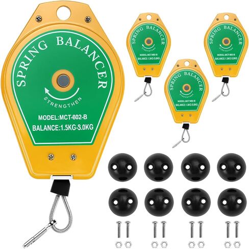QWORK Spring Balancer, 1.5-3 kg Capacity, 4 Pack Retractable Tool Holder for Assembly-Line Applications in Saudi Arabia