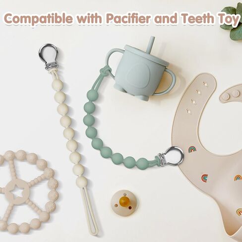 Pacifier Clips for Baby Girl Boy, Silicone Binky Holder for MAM Pacifiers, Baby Newborn Essentials Shower Birthday Gift (4-Pack) in Saudi Arabia