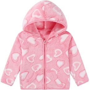 طفل طفل فتيات فتيات الخريف سقوط الصوف جاكيتات مقنعين مضغوطة على المطبوعات اللطيفة معاطف غامضة الحجم 12 18 24 شهرًا 2T 3T 5T in Kuwait