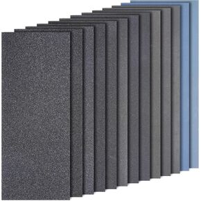 Sand Paper Assortment, 52 Sheets Assorted Grits 120/150/180/240/320/400/600/800/1000/1500/2000/2500/3000, 4 Sheets Each, 9 x 3.6 Inches, Dry & Wet Sanding, Abrasive Sanding Sheets in Saudi Arabia
