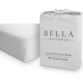 Bella Coterie Luxury Bamboo Viscose Crib Sheet | Organically Grown | Ultra Soft | Cooling for Better Sleep | Deep Pocket Fitted Sheet for Crib & Toddler Mattress | 100% Organically Grown [Champagne] in Saudi Arabia
