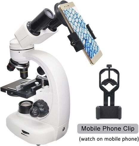 Binocular Biological Microscope 40X-1600X with LED Light, 360° Rotatable Head, WF Eyepieces, for Students and Home Lab Use in Saudi Arabia