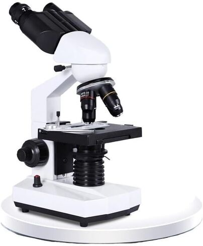 Binocular Biological Microscope 2500X with Retractable Objective Lens, 360° Rotating Tube & Adjustable LED Lighting in Saudi Arabia