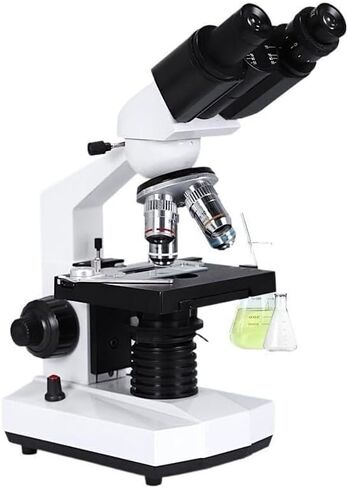 Binocular Biological Microscope 2500X with Retractable Objective Lens, 360° Rotating Tube & Adjustable LED Lighting in Saudi Arabia