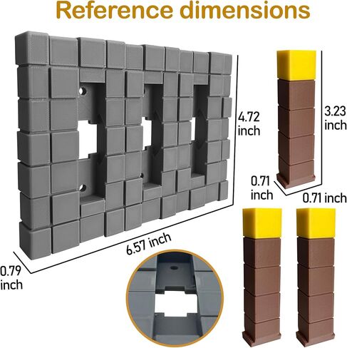 Game Room Light Switch Cover, Toggles Blocks Light Switch Cover, My World Room Decor, More Sturdy, Standard Size Levers for Fans Kids Bedroom Decoration (3 Toggles) in Saudi Arabia