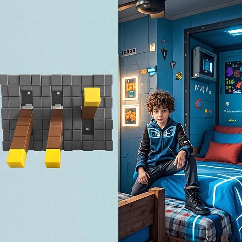 Game Room Light Switch Cover, Toggles Blocks Light Switch Cover, My World Room Decor, More Sturdy, Standard Size Levers for Fans Kids Bedroom Decoration (3 Toggles) in Saudi Arabia