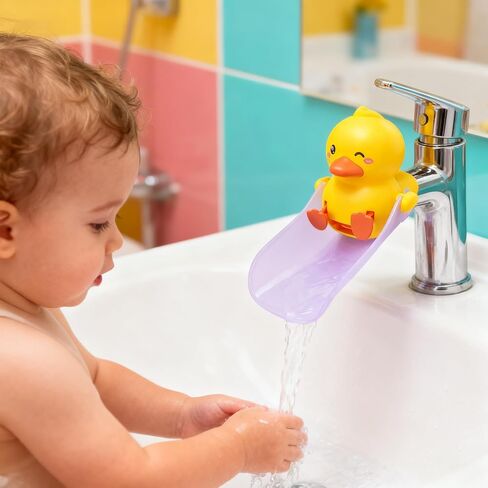 Skyroku Duck-Tastic Faucet Extender for Toddlers – Kicking Legs Fun! Splash-Proof & Easy Install Sink Extender for Kids in Saudi Arabia