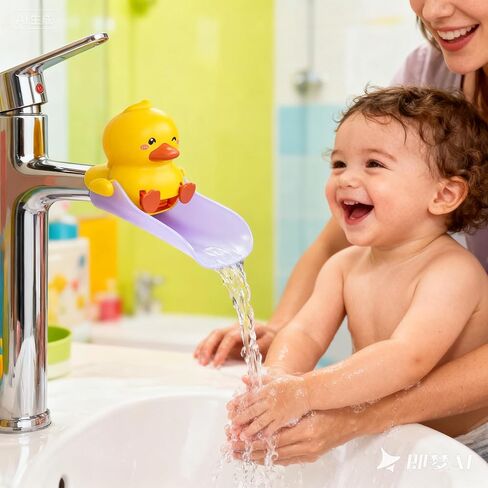 Skyroku Duck-Tastic Faucet Extender for Toddlers – Kicking Legs Fun! Splash-Proof & Easy Install Sink Extender for Kids in Saudi Arabia