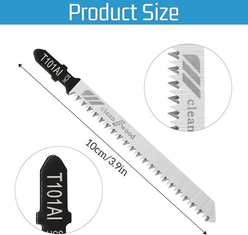 T101AI شفرات المنشار T-Shank لمقاولي الخشب المتنوعة، مجموعة شفرات منشار الرقصة 4 بوصة، 5 قطع T Shank Jig Saw Blade للتقطيع السريع للخشب والخشب الصلب والخشب الرقائقي والبلاستيك والمعادن والفضة in Kuwait