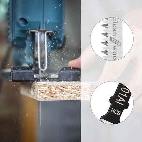 T101AI شفرات المنشار T-Shank لمقاولي الخشب المتنوعة، مجموعة شفرات منشار الرقصة 4 بوصة، 5 قطع T Shank Jig Saw Blade للتقطيع السريع للخشب والخشب الصلب والخشب الرقائقي والبلاستيك والمعادن والفضة in Kuwait