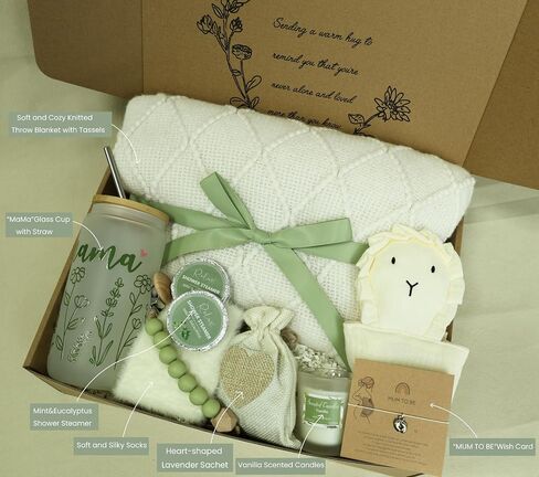 New Mom Gift for Women – Postpartum Care Package After Birth, Pregnancy Gifts for Expecting, Mom to Be , First Time Mothers Day Gift (Grey Green) in Saudi Arabia