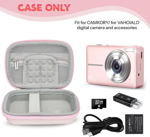 Digital Camera Case for CAMKORY DC403/KODAK PIXPRO FZ55/FZ45/ FZ43/ FZ53/Ricoh gr/Sony DSCW800/ DSCW830，Small Cameras Storage Holder for Travel Accessories SD Card Pink (Bag Only) in Saudi Arabia