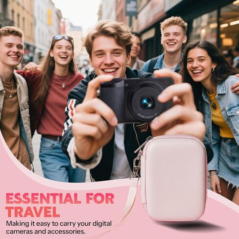 Digital Camera Case for CAMKORY DC403/KODAK PIXPRO FZ55/FZ45/ FZ43/ FZ53/Ricoh gr/Sony DSCW800/ DSCW830，Small Cameras Storage Holder for Travel Accessories SD Card Pink (Bag Only) in Saudi Arabia