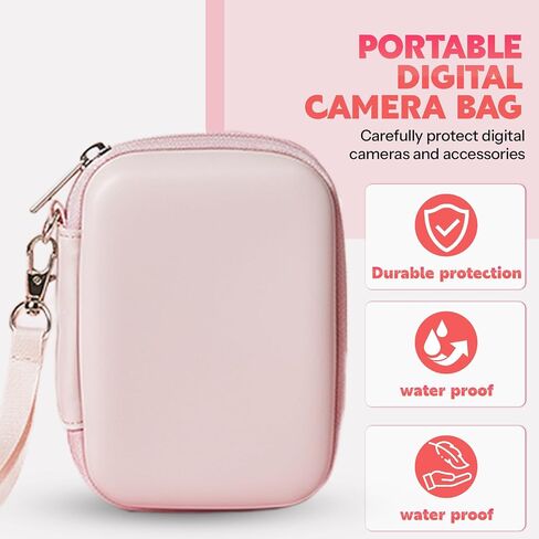 Digital Camera Case for CAMKORY DC403/KODAK PIXPRO FZ55/FZ45/ FZ43/ FZ53/Ricoh gr/Sony DSCW800/ DSCW830，Small Cameras Storage Holder for Travel Accessories SD Card Pink (Bag Only) in Saudi Arabia