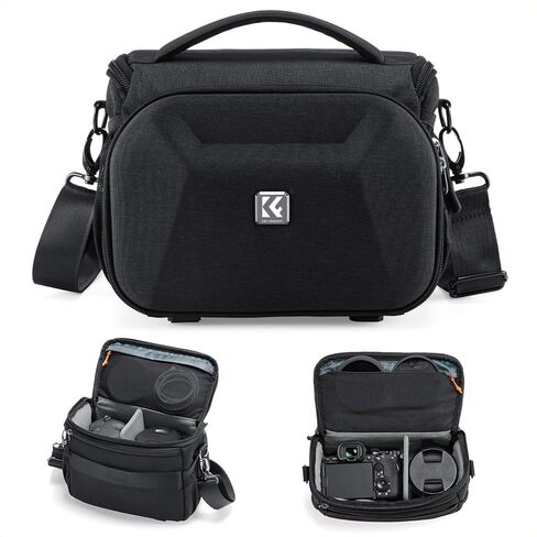 K&F CONCEPT Camera Sling Bag, Waterproof Crossbody Shoulder Bag Compatible with Canon Nikon Sony DSLR/SLR/Mirrorless Cameras and Lenses with Front EVA Hard-Shell Protection &Tripod Holder in Saudi Arabia
