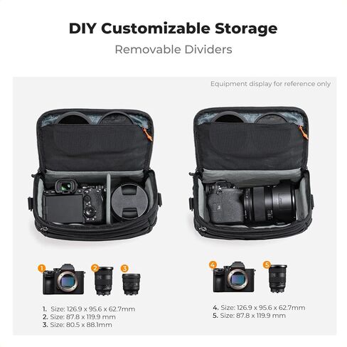 K&F CONCEPT Camera Sling Bag, Waterproof Crossbody Shoulder Bag Compatible with Canon Nikon Sony DSLR/SLR/Mirrorless Cameras and Lenses with Front EVA Hard-Shell Protection &Tripod Holder in Saudi Arabia