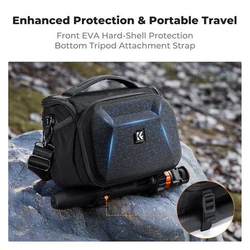 K&F CONCEPT Camera Sling Bag, Waterproof Crossbody Shoulder Bag Compatible with Canon Nikon Sony DSLR/SLR/Mirrorless Cameras and Lenses with Front EVA Hard-Shell Protection &Tripod Holder in Saudi Arabia