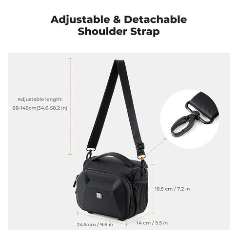 K&F CONCEPT Camera Sling Bag, Waterproof Crossbody Shoulder Bag Compatible with Canon Nikon Sony DSLR/SLR/Mirrorless Cameras and Lenses with Front EVA Hard-Shell Protection &Tripod Holder in Saudi Arabia
