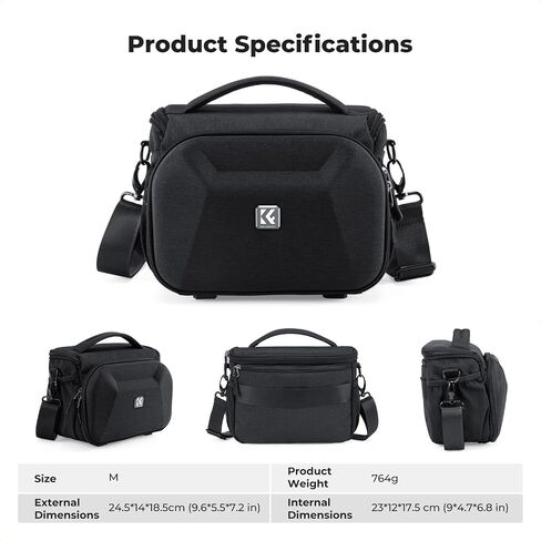 K&F CONCEPT Camera Sling Bag, Waterproof Crossbody Shoulder Bag Compatible with Canon Nikon Sony DSLR/SLR/Mirrorless Cameras and Lenses with Front EVA Hard-Shell Protection &Tripod Holder in Saudi Arabia