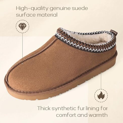 شبشب OOW من الجلد السويدي الأصلي للنساء مع أحذية منزلية غامضة من الإسفنج الذكي للاستخدام الداخلي والخارجي in Kuwait