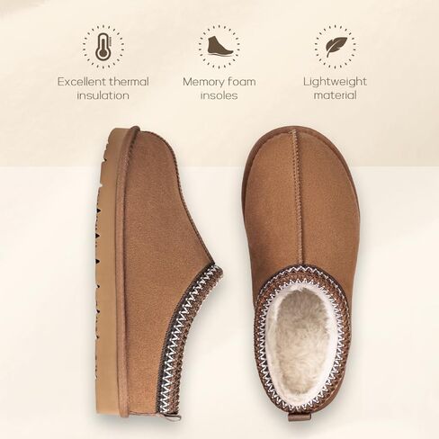 شبشب OOW من الجلد السويدي الأصلي للنساء مع أحذية منزلية غامضة من الإسفنج الذكي للاستخدام الداخلي والخارجي in Kuwait