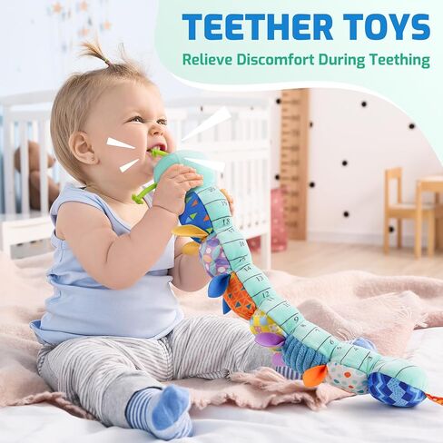 Sumobaby Infant Baby Musical Stuffed Animal Activity Soft Toys with Multi-Sensory Crinkle, Rattle and Textures, for Tummy Time Newborn 0-3-6-12 Months Boys, Girls, Caterpillar in Kuwait