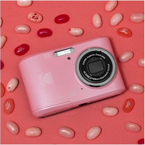 كاميرا Kodak PIXPRO FZ45 Friendly Zoom 16MP 1080p Full HD الرقمية (وردي باستيل) مع بطاقة SD سعة 128 جيجابايت، وحقيبة كاميرا مدمجة وحزمة بطاريات AA 4X إضافية (4 عناصر) in Kuwait