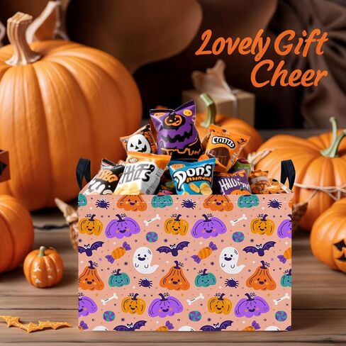 Large Halloween Themed Candy Gift Storage Basket for Kids Foldable Baby Bin Girls Personalized Decor (Black Castle) in Saudi Arabia