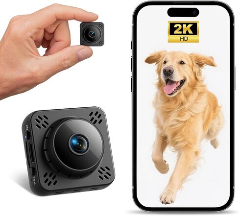 كاميرا صغيرة، كاميرا Nanny Cam لأمن المنزل، كاميرا WiFi لاسلكية 2K مع سحابة مجانية ولا حاجة إلى WiFi، كشف الحركة ورؤية ليلية للمربية/مراقبة الأطفال/الحيوانات الأليفة in Kuwait