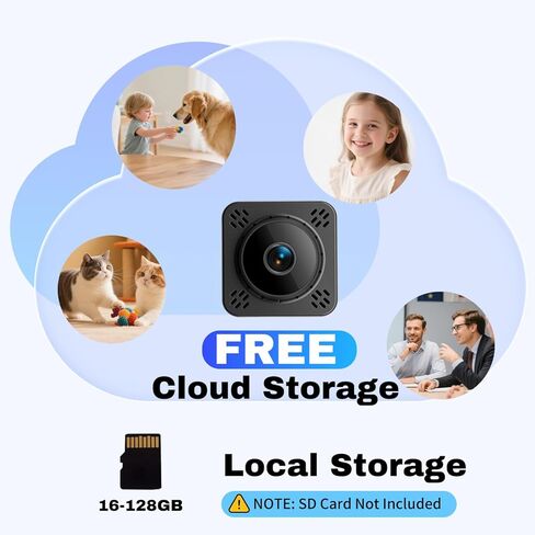 كاميرا صغيرة، كاميرا Nanny Cam لأمن المنزل، كاميرا WiFi لاسلكية 2K مع سحابة مجانية ولا حاجة إلى WiFi، كشف الحركة ورؤية ليلية للمربية/مراقبة الأطفال/الحيوانات الأليفة in Kuwait