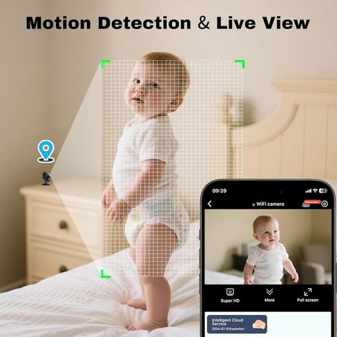 كاميرا صغيرة، كاميرا Nanny Cam لأمن المنزل، كاميرا WiFi لاسلكية 2K مع سحابة مجانية ولا حاجة إلى WiFi، كشف الحركة ورؤية ليلية للمربية/مراقبة الأطفال/الحيوانات الأليفة in Kuwait