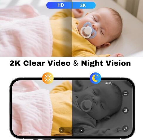 كاميرا صغيرة، كاميرا Nanny Cam لأمن المنزل، كاميرا WiFi لاسلكية 2K مع سحابة مجانية ولا حاجة إلى WiFi، كشف الحركة ورؤية ليلية للمربية/مراقبة الأطفال/الحيوانات الأليفة in Kuwait