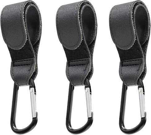 PandaEar 3 Pack Universal Stroller Hooks for Bags, Heavy Duty Stroller Organizer Hooks for Shopping Bags, Purses, Baby Bags, Adjustable Stroller Accessories(Black) in Saudi Arabia