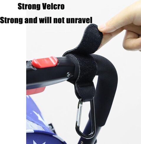 PandaEar 3 Pack Universal Stroller Hooks for Bags, Heavy Duty Stroller Organizer Hooks for Shopping Bags, Purses, Baby Bags, Adjustable Stroller Accessories(Black) in Saudi Arabia
