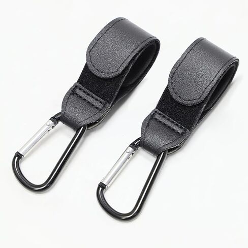 PandaEar 3 Pack Universal Stroller Hooks for Bags, Heavy Duty Stroller Organizer Hooks for Shopping Bags, Purses, Baby Bags, Adjustable Stroller Accessories(Black) in Saudi Arabia