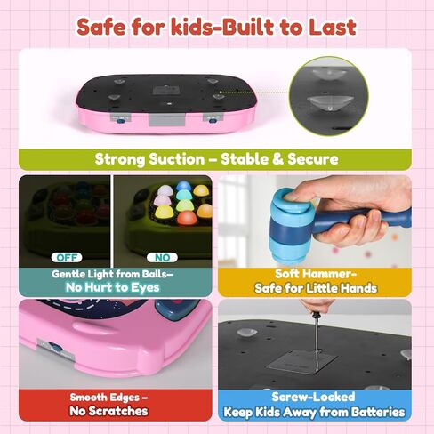 2-Player Whack a Mole Game - Toys for Age 3-12 Kids,2 Hammers,3 Modes with Sound & Light,Safe Educational Pounding Toy,Birthday for 3 4 5 6+ Year Old Boys Girls,Blue in Kuwait