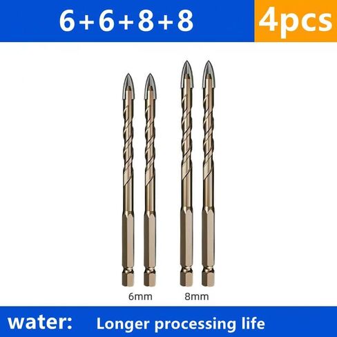 drill bits,Tile Drill Bits, Tile Drilling Drill Bit Glass Cement Concrete Metal Marble Four-Edged Alloy Dry(6-6-8-10-12mm) in Saudi Arabia