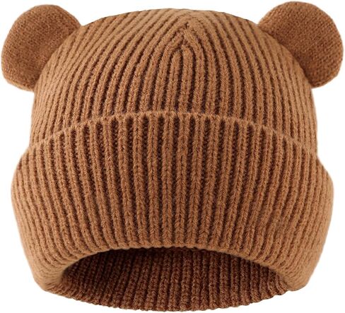 Bear Baby Beanie Knitted Baby Winter Hat Infant Toddler Boys Girls Beanie with Cotton Lining in Saudi Arabia