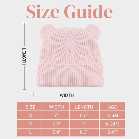 Bear Baby Beanie Knitted Baby Winter Hat Infant Toddler Boys Girls Beanie with Cotton Lining in Saudi Arabia