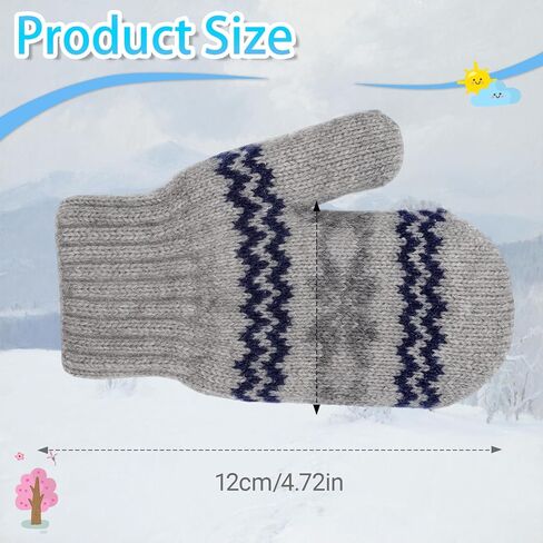 Toddler-Knit-Mittens Gloves for Kids 0-2 Years Boys & Girls - Winter Warm Fleece Lining with Anti-Loss String Gloves in Saudi Arabia