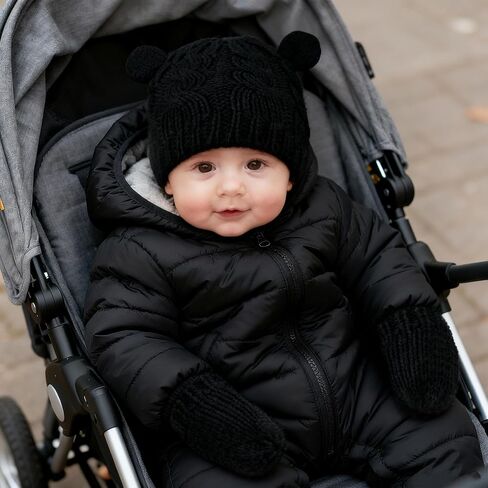 Baby Winter Hat Mittens Set Knitted Beanie Gloves for Baby Girls Boys Newborn Infant Toddler Autumn Winter in Saudi Arabia