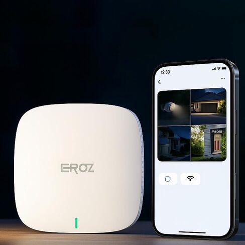 EROZ Smart Security Camera System Bundle | 1 Vigil Duo AX + 2 Opal + 1 Mini Hub | Wi-Fi 6 2K AI Cameras with Color Night Vision, Human Detection, Local Storage, IP66 Weatherproof, No Monthly Fees in Saudi Arabia