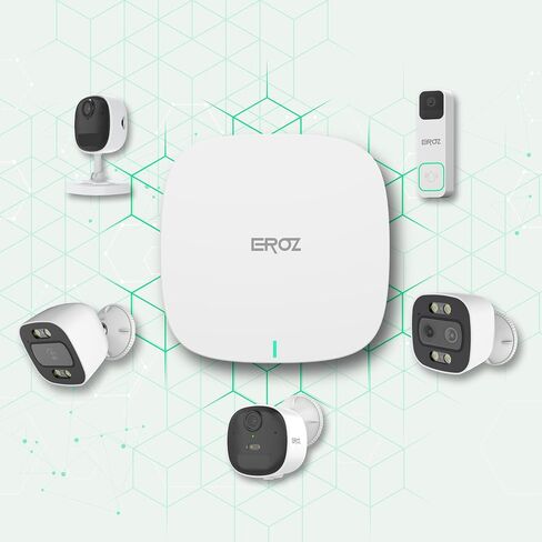 EROZ Smart Security Camera System Bundle | 1 Vigil Duo AX + 2 Opal + 1 Mini Hub | Wi-Fi 6 2K AI Cameras with Color Night Vision, Human Detection, Local Storage, IP66 Weatherproof, No Monthly Fees in Saudi Arabia